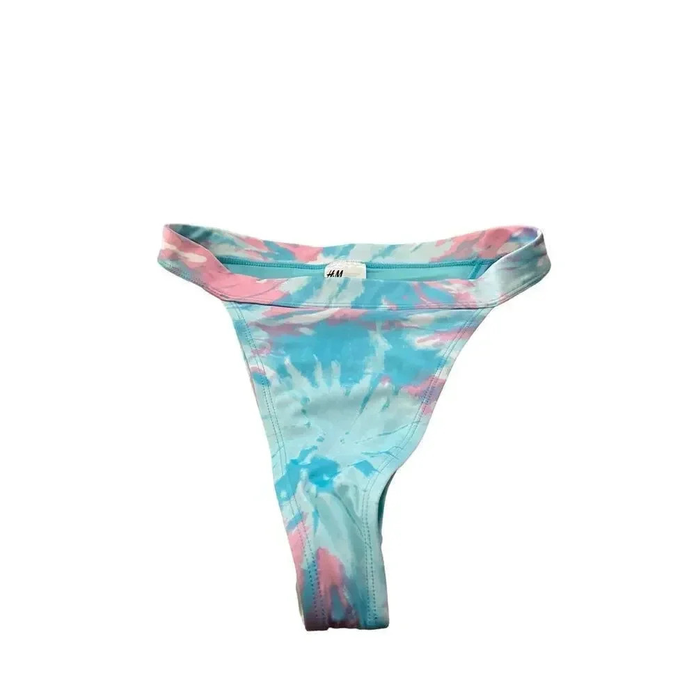 H&M Women's Colorful Tropical Tie Dye Hippie Bikini Swim Suit Bottom Size Small